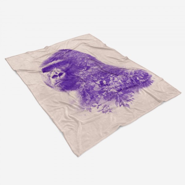 Paul Sinus Art Handtuch Strandhandtuch Saunatuch Kuscheldecke mit Tiermotiv Gorilla Natur Kuns Im Verkauf