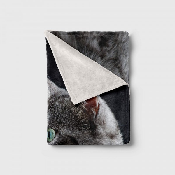 Paul Sinus Art Handtuch Strandhandtuch Saunatuch Kuscheldecke mit Tiermotiv kleine Katze Kätzc zollfrei