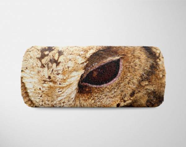 Paul Sinus Art Handtuch Strandhandtuch Saunatuch Kuscheldecke mit Tiermotiv Eule Nahaufnahme Rabatte dieses Monats