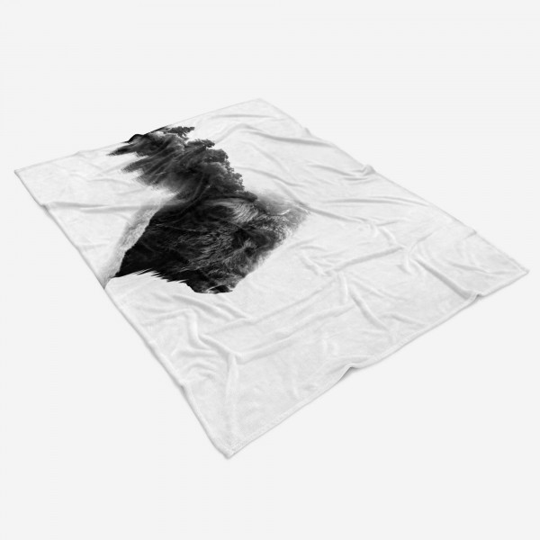 Paul Sinus Art Handtuch Strandhandtuch Saunatuch Kuscheldecke mit Tiermotiv Büffel Schwarz Wei Online