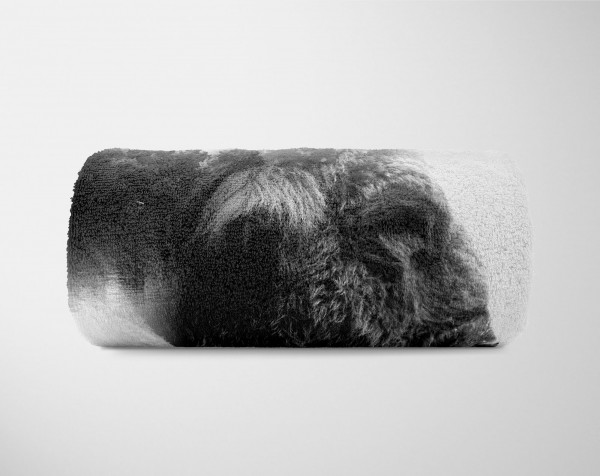 Paul Sinus Art Handtuch Strandhandtuch Saunatuch Kuscheldecke mit Tiermotiv Büffel Schwarz Wei Online