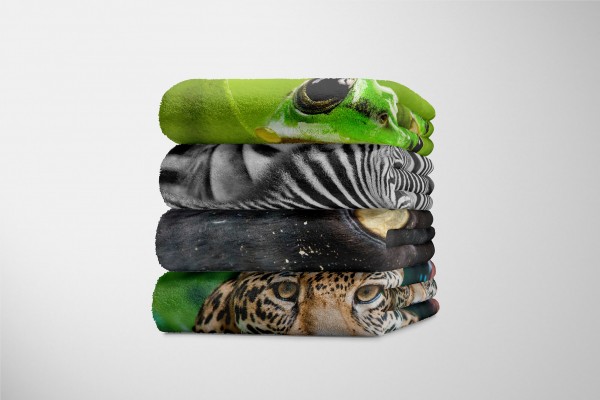 Paul Sinus Art Handtuch Strandhandtuch Saunatuch Kuscheldecke mit Tiermotiv Auge eines Panther Hotsell