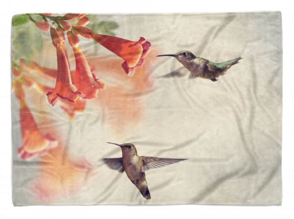 Paul Sinus Art Handtuch Strandhandtuch Saunatuch Kuscheldecke mit Tiermotiv Kolibris sammeln N