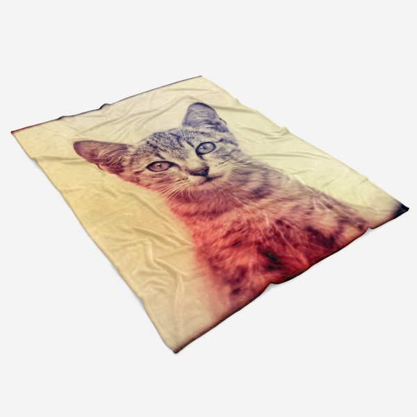 Paul Sinus Art Handtuch Strandhandtuch Saunatuch Kuscheldecke mit Tiermotiv kleine Katze Kätzc Günstiger Verkauf