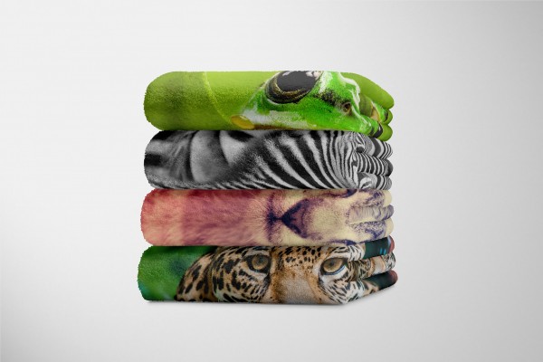 Paul Sinus Art Handtuch Strandhandtuch Saunatuch Kuscheldecke mit Tiermotiv kleine Katze Kätzc Günstiger Verkauf