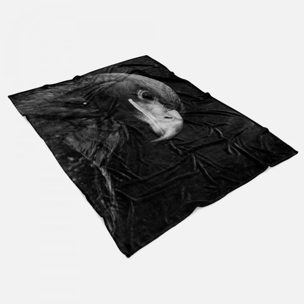 Paul Sinus Art Handtuch Strandhandtuch Saunatuch Kuscheldecke mit Tiermotiv Adler Schwarz Weiß Fabrikverkauf