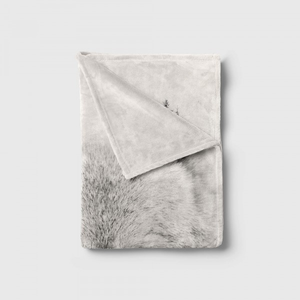 Paul Sinus Art Handtuch Strandhandtuch Saunatuch Kuscheldecke mit Tiermotiv weißer Wolf Blitzverkäufe