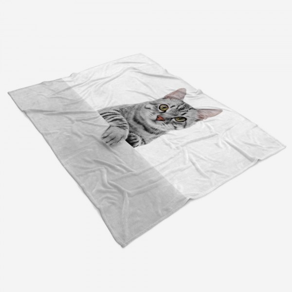 Paul Sinus Art Handtuch Strandhandtuch Saunatuch Kuscheldecke mit Tiermotiv süße Katze Limitierter Zeitrabatt