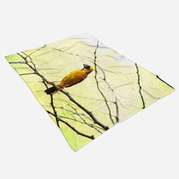 Paul Sinus Art Handtuch Strandhandtuch Saunatuch Kuscheldecke mit Tiermotiv Goldzeisig gelber Fabrik Onlineshop