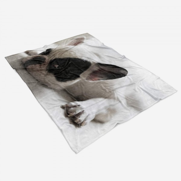 Paul Sinus Art Handtuch Strandhandtuch Saunatuch Kuscheldecke mit Tiermotiv französische Bulld Versandkostenfrei