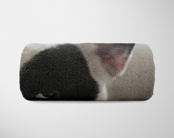 Paul Sinus Art Handtuch Strandhandtuch Saunatuch Kuscheldecke mit Tiermotiv französische Bulld Versandkostenfrei