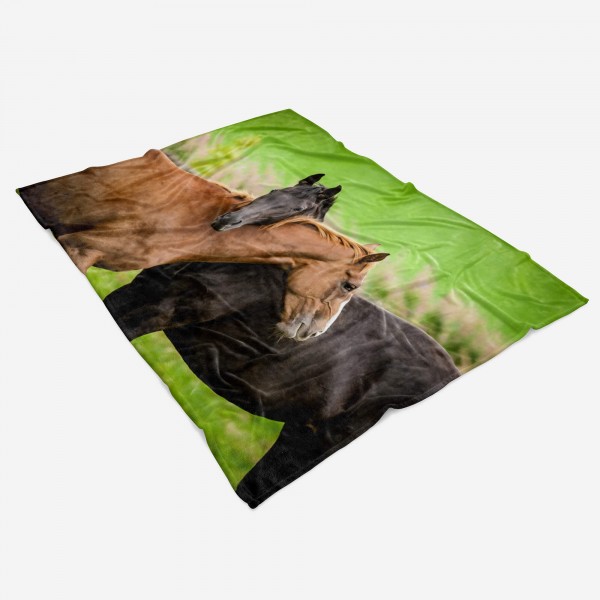 Paul Sinus Art Handtuch Strandhandtuch Saunatuch Kuscheldecke mit Tiermotiv Pferde Schön Begrenztes Angebot