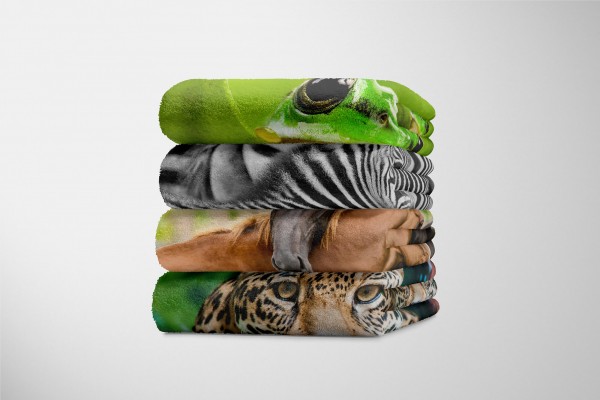 Paul Sinus Art Handtuch Strandhandtuch Saunatuch Kuscheldecke mit Tiermotiv Pferde Schön Begrenztes Angebot