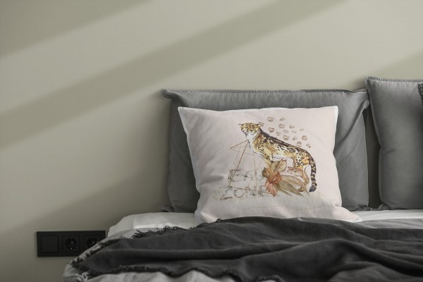 Paul Sinus Art Kissen Dekokissen Kuschelig Eauzone Aquarell Gepard Pastelltöne Dekorativ Schön Weich Online Shopping