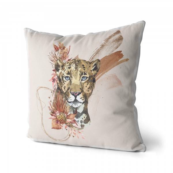 Paul Sinus Art Kissen Dekokissen Kuschelig Eauzone Aquarell Jaguar Pastelltöne Dekorativ Schön Weich