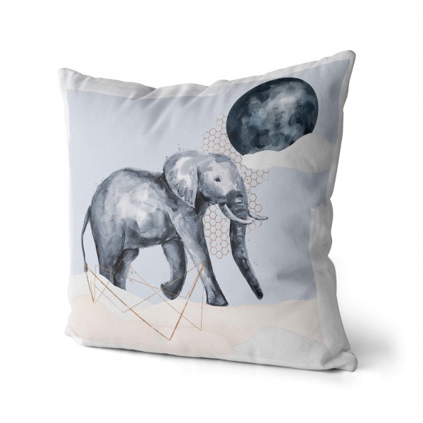 Paul Sinus Art Kissen Dekokissen Kuschelig Eauzone Aquarell Elefant Pastelltöne Dekorativ Schön Weich