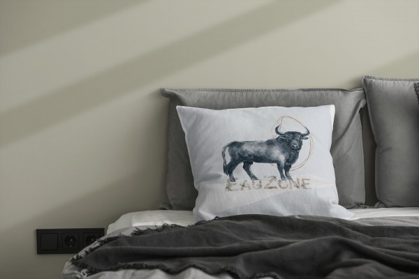 Paul Sinus Art Kissen Dekokissen Kuschelig Eauzone Aquarell Stier Bulle Pastelltöne Dekorativ Schön Weich Vatertagsangebot