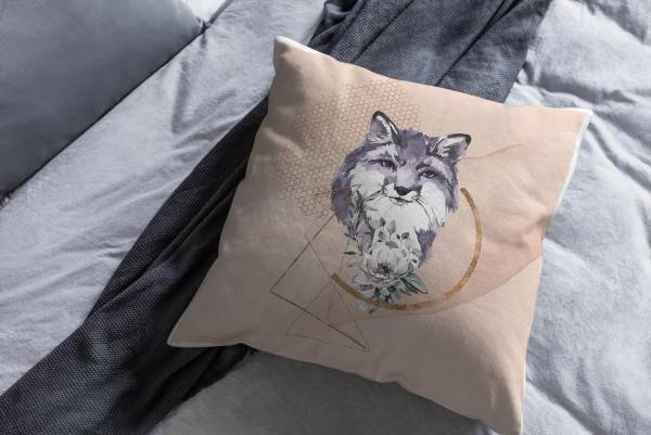 Paul Sinus Art Kissen Dekokissen Kuschelig Eauzone Aquarell Fuchs Blume Pastelltöne Dekorativ Schön Weich Heißer Verkauf