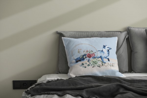 Paul Sinus Art Kissen Dekokissen Kuschelig Eauzone Aquarell Fuchs Blumen Mond Pastelltöne Dekorativ Schön Weich Neueste Mode