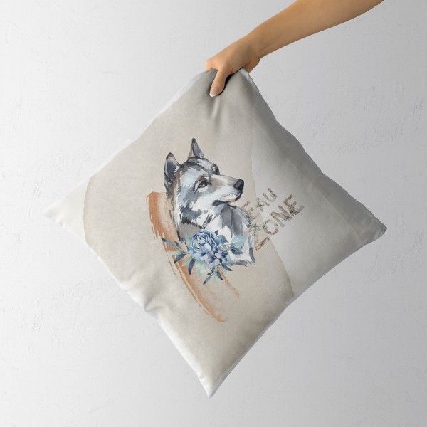Paul Sinus Art Kissen Dekokissen Kuschelig Eauzone Aquarell Wolf Pastelltöne Dekorativ Schön Weich Exklusive Angebote