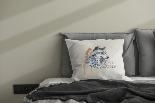 Paul Sinus Art Kissen Dekokissen Kuschelig Eauzone Aquarell Wolf Pastelltöne Dekorativ Schön Weich Exklusive Angebote