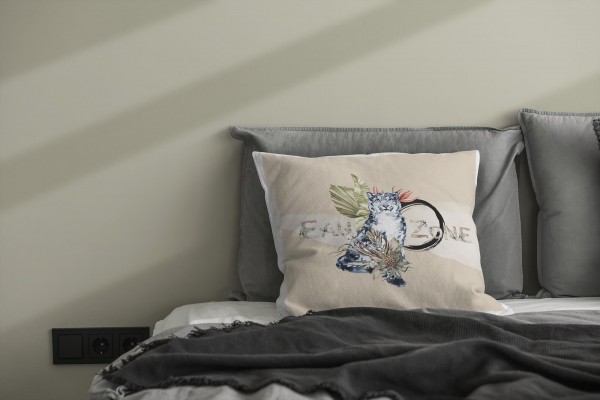 Paul Sinus Art Kissen Dekokissen Kuschelig Eauzone Aquarell Schneeleopard Pastelltöne Dekorativ Schön Weich Blitzangebot