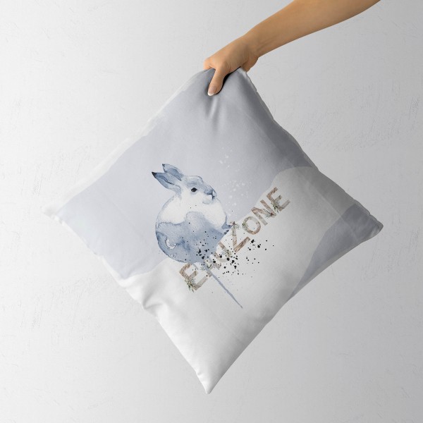 Paul Sinus Art Kissen Dekokissen Kuschelig Eauzone Aquarell Schneehase Pastelltöne Dekorativ Schön Weich Bestseller
