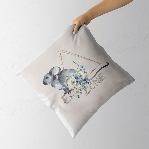 Paul Sinus Art Kissen Dekokissen Kuschelig Eauzone Aquarell Blumen Maus Pastelltöne Dekorativ Schön Weich Kauf eins, bekomm eins gratis