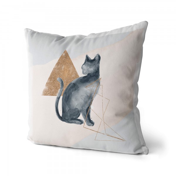 Paul Sinus Art Kissen Dekokissen Kuschelig Eauzone Aquarell Katze Pastelltöne Dekorativ Schön Weich