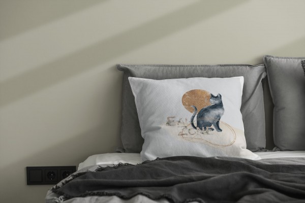 Paul Sinus Art Kissen Dekokissen Kuschelig Eauzone Aquarell Katze Pastelltöne Dekorativ Schön Weich Riesige Ersparnisse