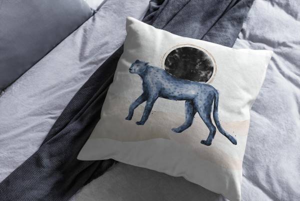 Paul Sinus Art Kissen Dekokissen Kuschelig Eauzone Aquarell Raubkatze Pastelltöne Dekorativ Schön Weich Wochenangebot