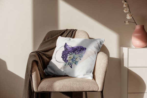 Paul Sinus Art Dekokissen Kissen Pastellfarben Eauzone Mondfisch Blumen Wasserfarben Motiv Kunstvoll Dekorativ Weic Bis zu 50% Rabatt