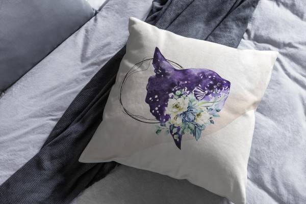 Paul Sinus Art Dekokissen Kissen Pastellfarben Eauzone Mondfisch Blumen Wasserfarben Motiv Kunstvoll Dekorativ Weic Bis zu 50% Rabatt