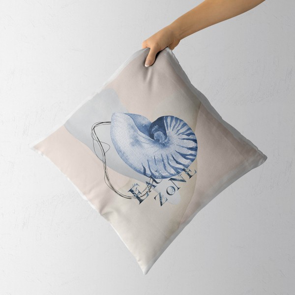 Paul Sinus Art Dekokissen Kissen Pastellfarben Eauzone Meeresschnecke Wasserfarben Motiv Kunstvoll Dekorativ Weich Nur für heute