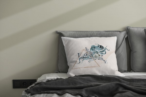 Paul Sinus Art Dekokissen Kissen Pastellfarben Eauzone Blumen Oktopus Wasserfarben Motiv Kunstvoll Dekorativ Weich Discount Store für neue Produkte
