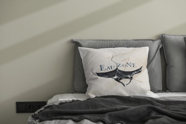 Paul Sinus Art Dekokissen Kissen Pastellfarben Eauzone Riesenrochen Mantarochen Wasserfarben Motiv Kunstvoll Dekora Kostenloser Versand international