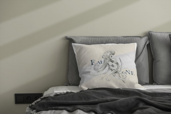 Paul Sinus Art Dekokissen Kissen Pastellfarben Eauzone Oktopus Wasserfarben Motiv Kunstvoll Dekorativ Weich Schön Begrenzt auf 3 Tage