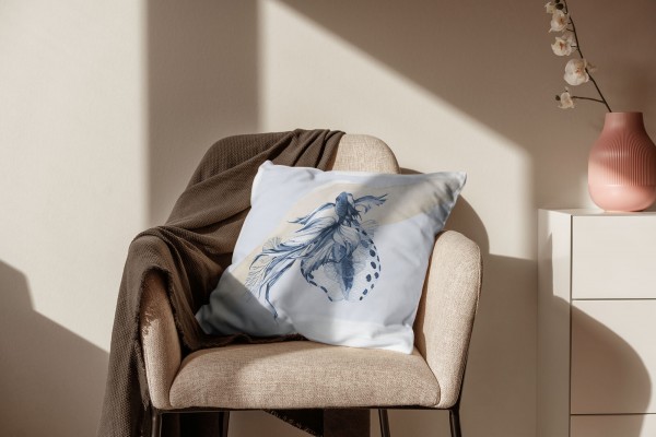 Paul Sinus Art Dekokissen Kissen Pastellfarben Eauzone Muschel Wasserfarben Motiv Kunstvoll Dekorativ Weich Schön Outlet