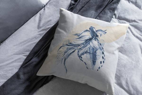 Paul Sinus Art Dekokissen Kissen Pastellfarben Eauzone Muschel Wasserfarben Motiv Kunstvoll Dekorativ Weich Schön Outlet