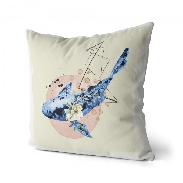 Paul Sinus Art Dekokissen Kissen Pastellfarben Eauzone Koi Blume Wasserfarben Motiv Kunstvoll Dekorativ Weich Schön