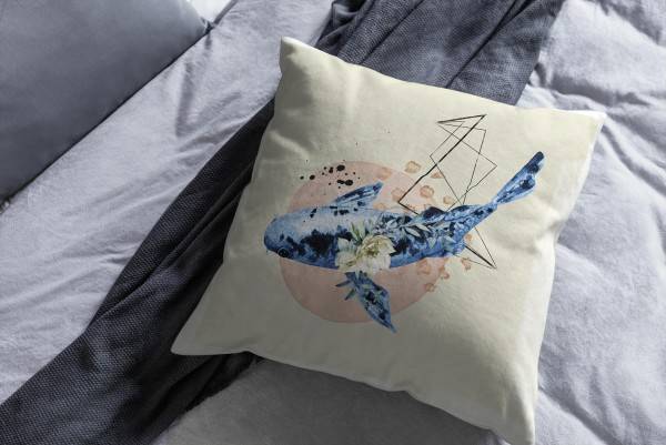 Paul Sinus Art Dekokissen Kissen Pastellfarben Eauzone Koi Blume Wasserfarben Motiv Kunstvoll Dekorativ Weich Schön Günstiger Verkauf
