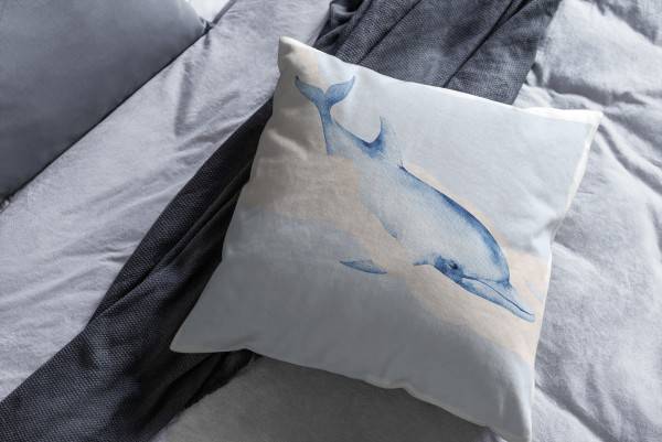 Paul Sinus Art Dekokissen Kissen Pastellfarben Eauzone Delfin Wasserfarben Motiv Kunstvoll Dekorativ Weich Schön Sonderangebot