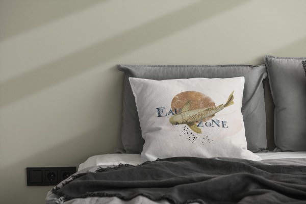 Paul Sinus Art Dekokissen Kissen Pastellfarben Eauzone Koi Zuchtkarpfen Wasserfarben Motiv Kunstvoll Dekorativ Weic Flash Sale