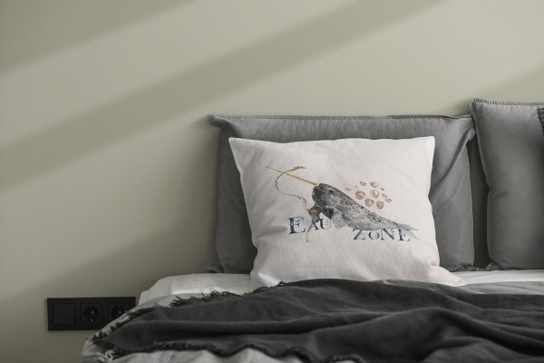Paul Sinus Art Dekokissen Kissen Pastellfarben Eauzone Narwal Wasserfarben Motiv Kunstvoll Dekorativ Weich Schön Begrenztes Angebot