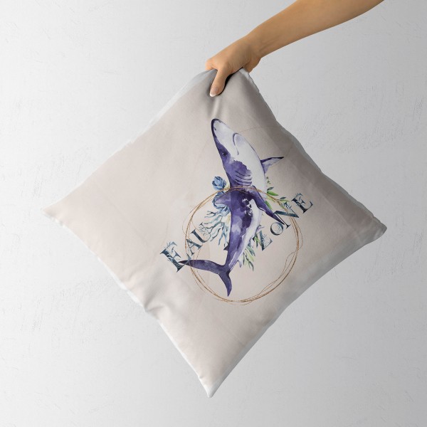 Paul Sinus Art Dekokissen Kissen Pastellfarben Eauzone Hai Wasserfarben Motiv Kunstvoll Dekorativ Weich Schön Online Shopping