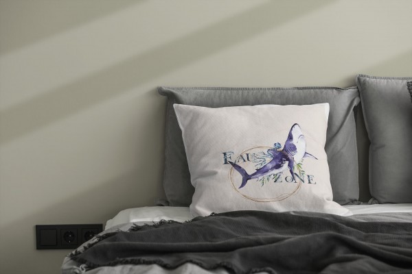 Paul Sinus Art Dekokissen Kissen Pastellfarben Eauzone Hai Wasserfarben Motiv Kunstvoll Dekorativ Weich Schön Online Shopping