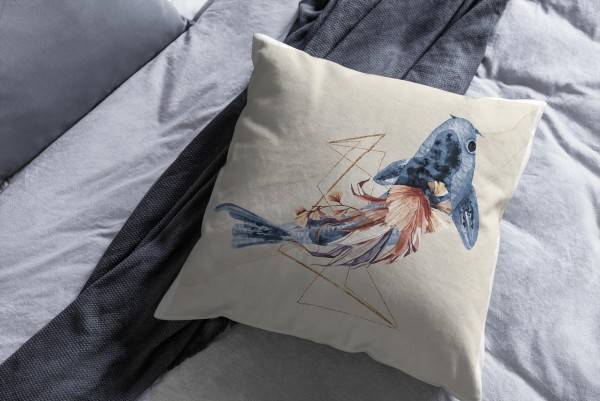 Paul Sinus Art Dekokissen Kissen Pastellfarben Eauzone Koi Karpfen Wasserfarben Motiv Kunstvoll Dekorativ Weich Sch Black Friday