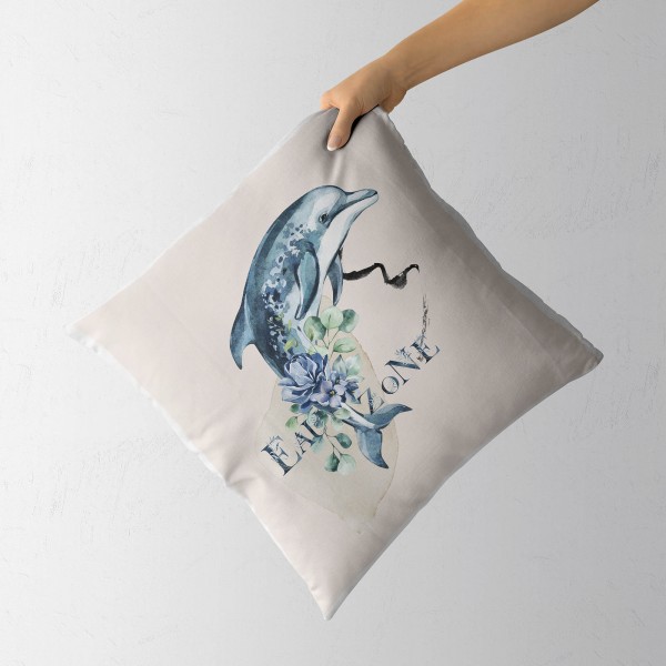 Paul Sinus Art Dekokissen Kissen Pastellfarben Eauzone Delfin Blumen Wasserfarben Motiv Kunstvoll Dekorativ Weich S Weihnachtsangebot