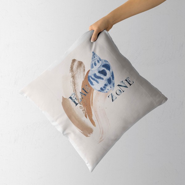 Paul Sinus Art Dekokissen Kissen Pastellfarben Eauzone Muschel Wasserfarben Motiv Kunstvoll Dekorativ Weich Schön Osterangebot
