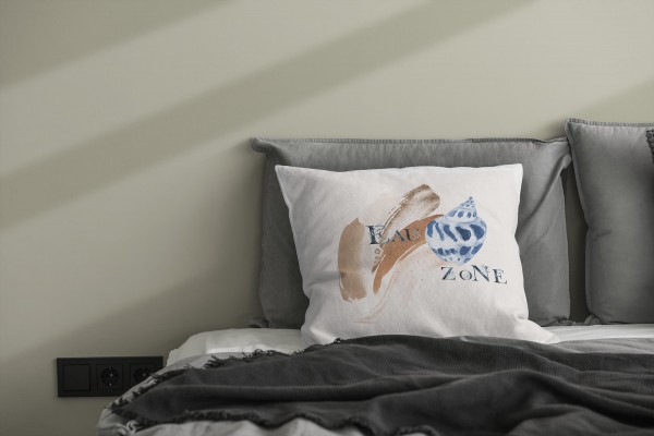 Paul Sinus Art Dekokissen Kissen Pastellfarben Eauzone Muschel Wasserfarben Motiv Kunstvoll Dekorativ Weich Schön Osterangebot